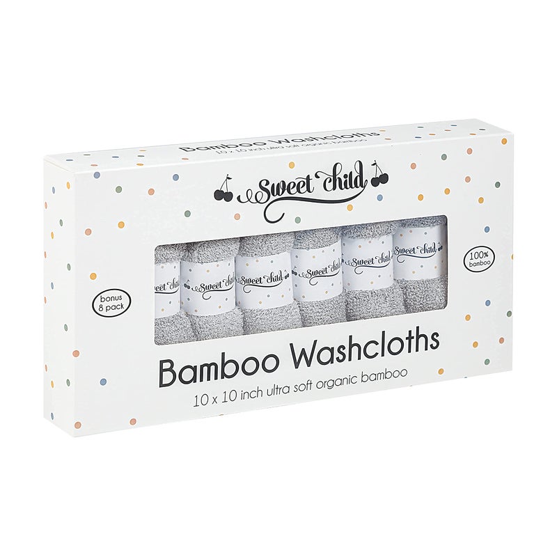 Sweet Child 8-Pack Baby Washcloths -Super Soft Rayon Washcloth, Baby Wash Cloths for Newborn,Infants and Kids, Bath Baby Towels, Body and Face Towel, Face Cloths for Washing Face - Image 5